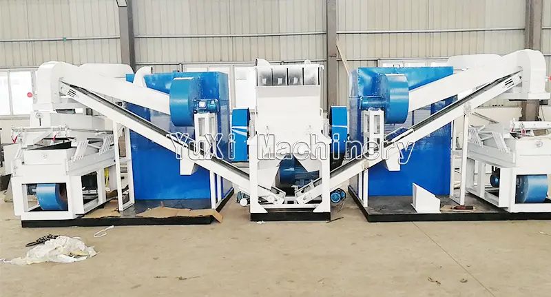 Precision sorting and separating units of the recycling line, used for purifying copper and plastic from shredded wire.