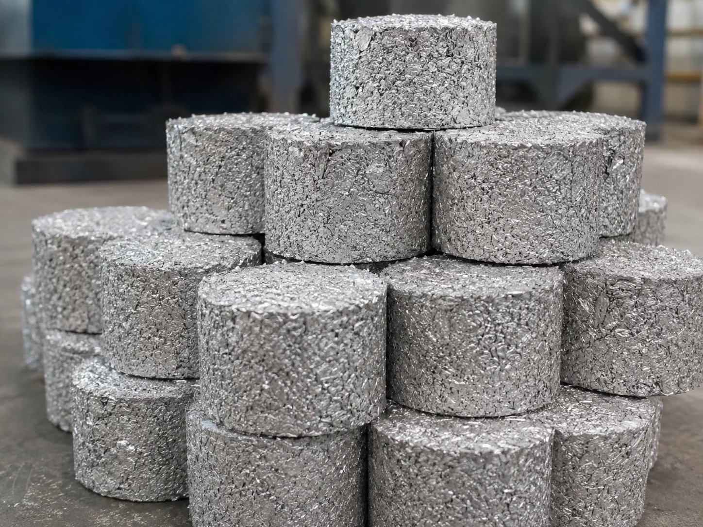 Aluminum briquettes from chips